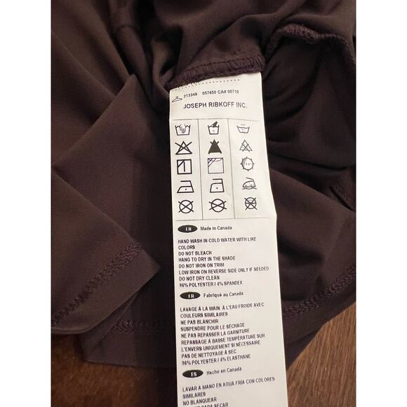 Joseph Ribkoff Women’s Brown Wrap 3/4 Sleeve Blouse Size 4 Dressy Drapey - Picture 5 of 8